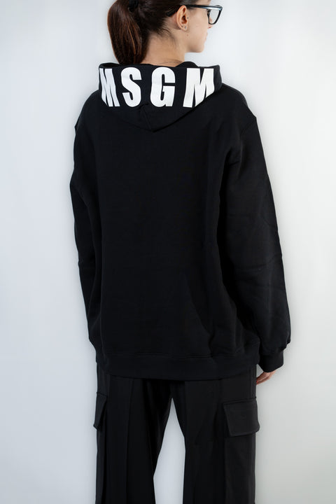 MSGM FELPA CAPPUCCIO CON LOGO