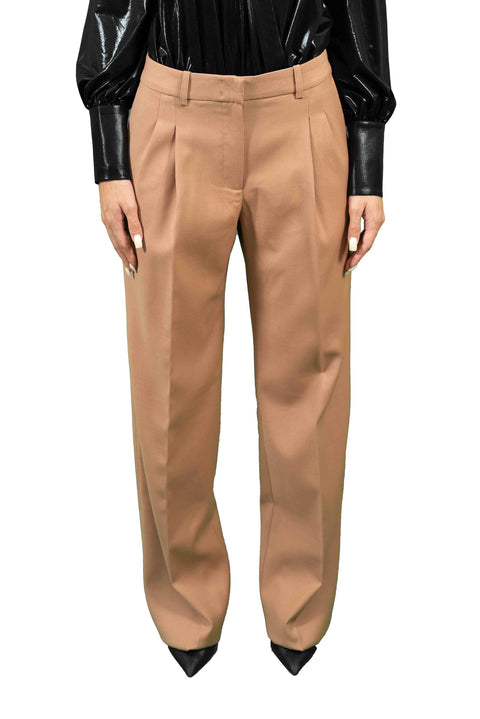 BCBGMAXAZRIA STRETCH WOOL PALAZZIO PANTS