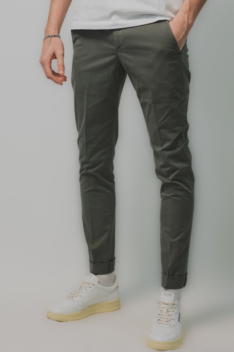 DONDUP GAUBERT PANTALONE GABARDINE LIGHT STRETCH FONDO 17 cm.