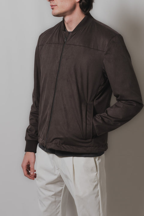 HERNO BOMBER CHIUSURA CON ZIP REALIZZATO IN ECOSUEDE