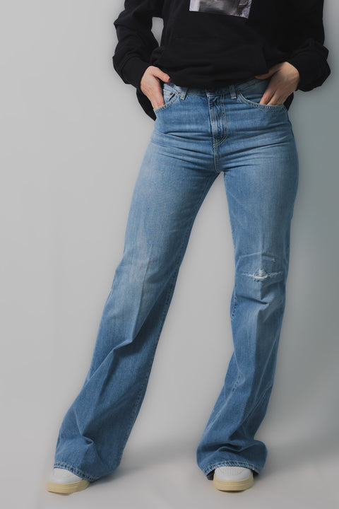 DONDUP AMBER JEANS PALAZZO REALIZZATO NEL TESSUTO DONDUP DENIM VITA ALTA