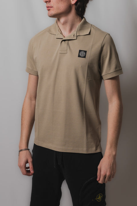 STONE ISLAND POLO PIQUET STRETCH SLIM FIT PATCH LOGO