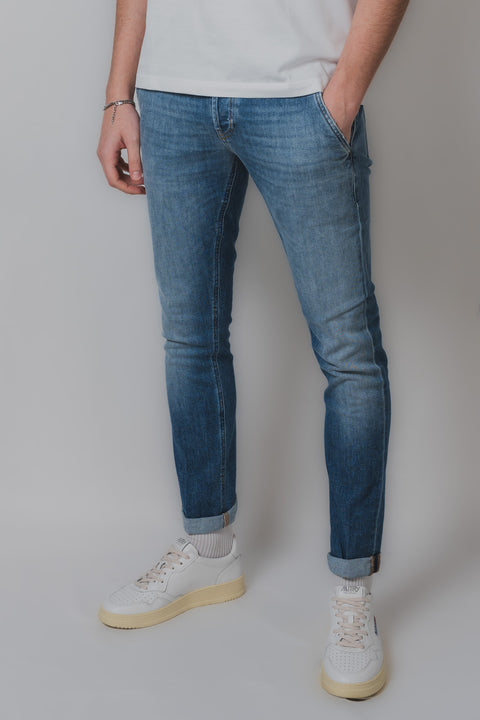 DONDUP KONOR JEANS REALIZZATO NEL TESSUTO DENIM STRETCH TASCA A FILO