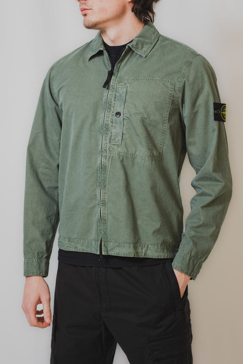 STONE ISLAND CAMICIA MANICA LUNGA REALIZZATA NEL COTONE ORGANICO STONE CON BADGE SU MANICA