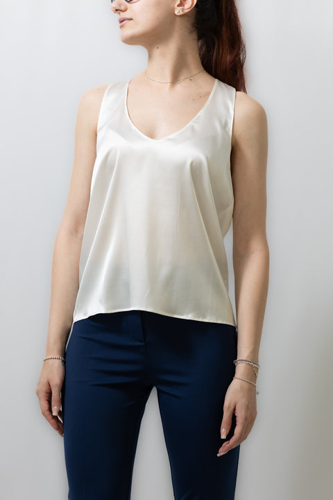 PINKO MARZEMINO TOP SATIN STRETCH