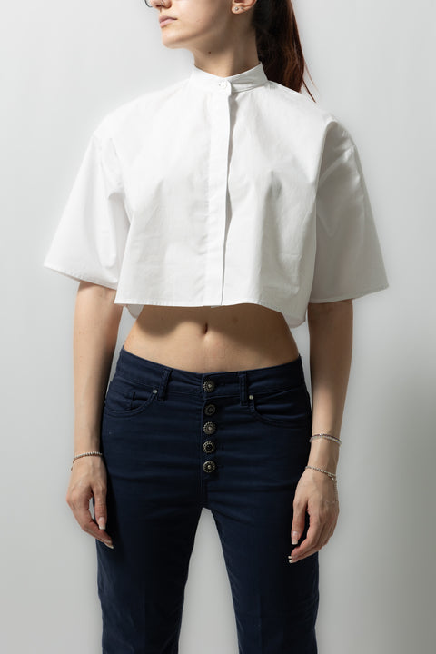 DONDUP CAMICIA COTONE CROPPED